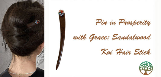 Pin in Prosperity with Grace: Sandalwood Koi Hair Stick