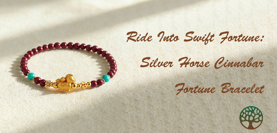 Ride Into Swift Fortune: Silver Horse Cinnabar Fortune Bracelet