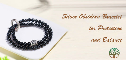 Silver Obsidian Bracelet for Protection and Balance