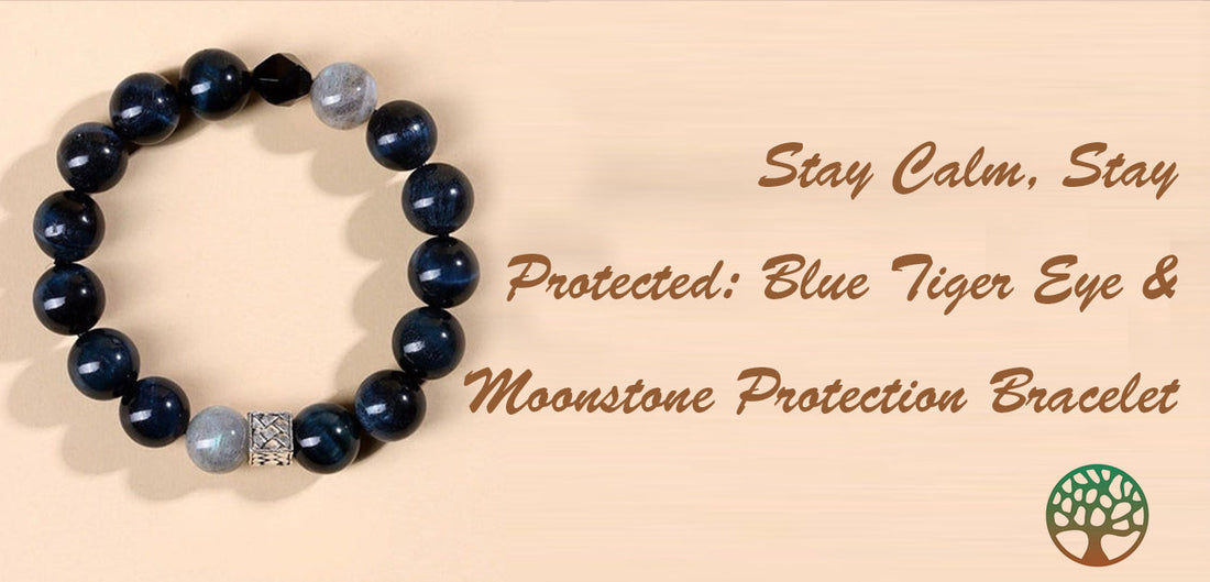 Stay Calm, Stay Protected: Blue Tiger Eye & Moonstone Protection Bracelet