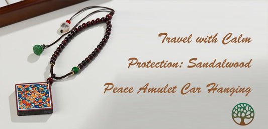 Travel with Calm Protection: Sandalwood Peace Amulet Car Hanging