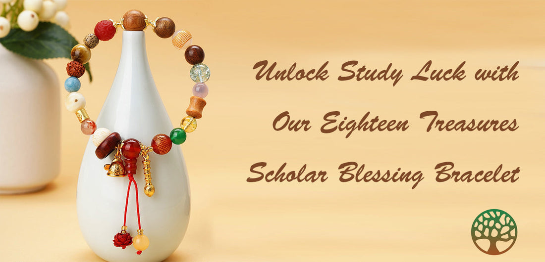 Unlock Study Luck with Our Eighteen Treasures Scholar Blessing Bracelet