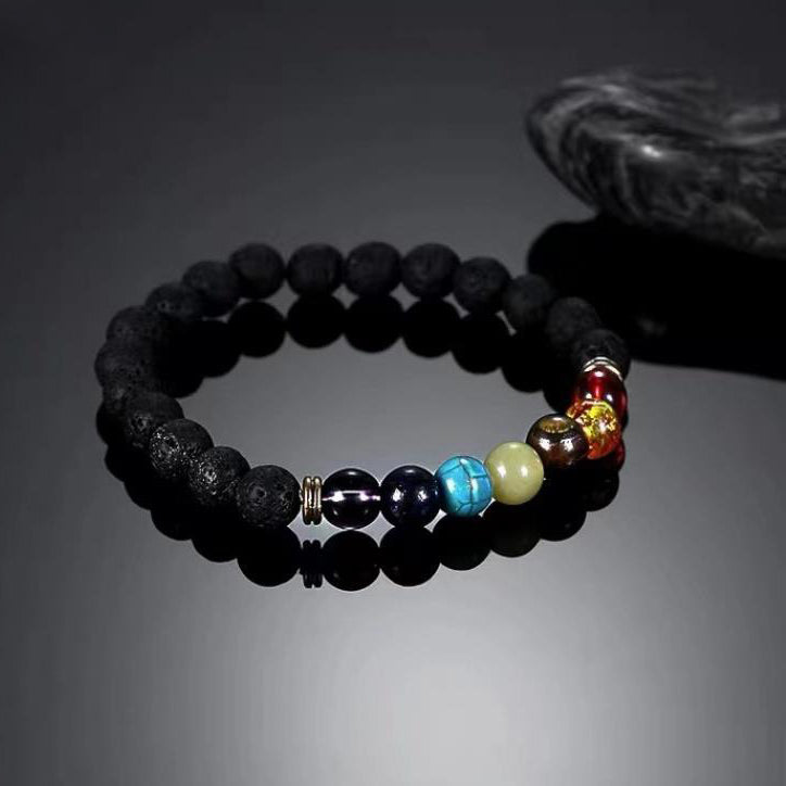 7 Chakra Lava Stone Bracelet - Essential Oil Diffuser - Fortune & Karma