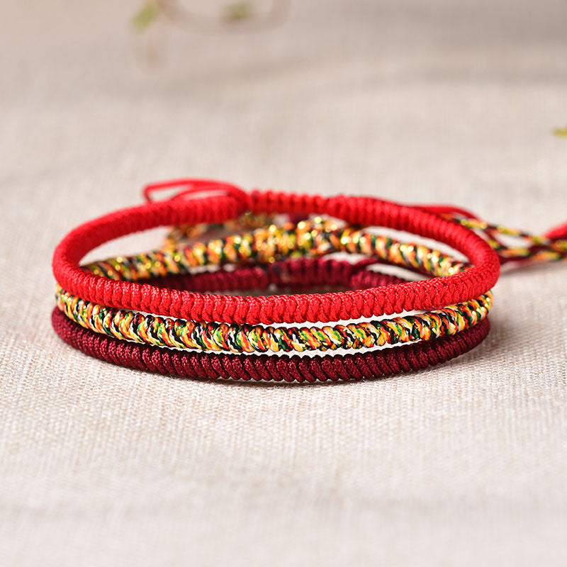 Tibetan Buddhist Knot Lucky Rope Bracelet - Fortune & Karma
