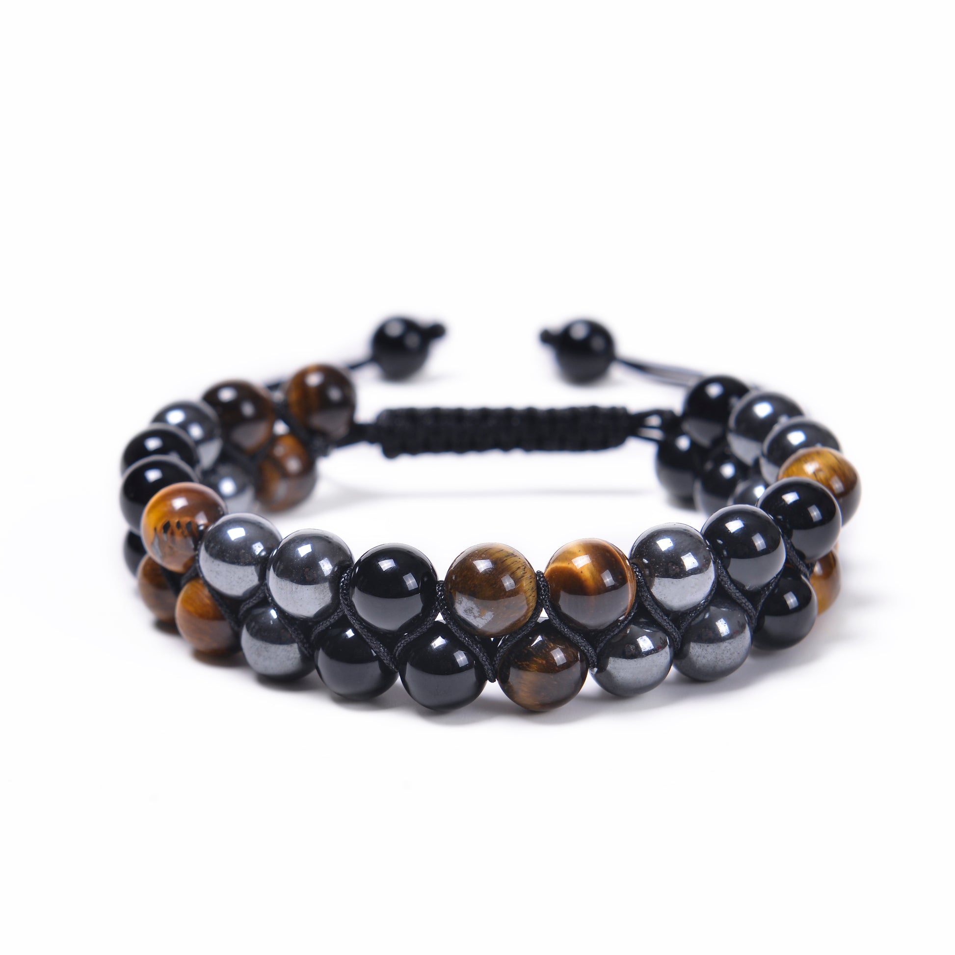 Tiger Eye Agate Black Obsidian Bracelet - Fortune & Karma