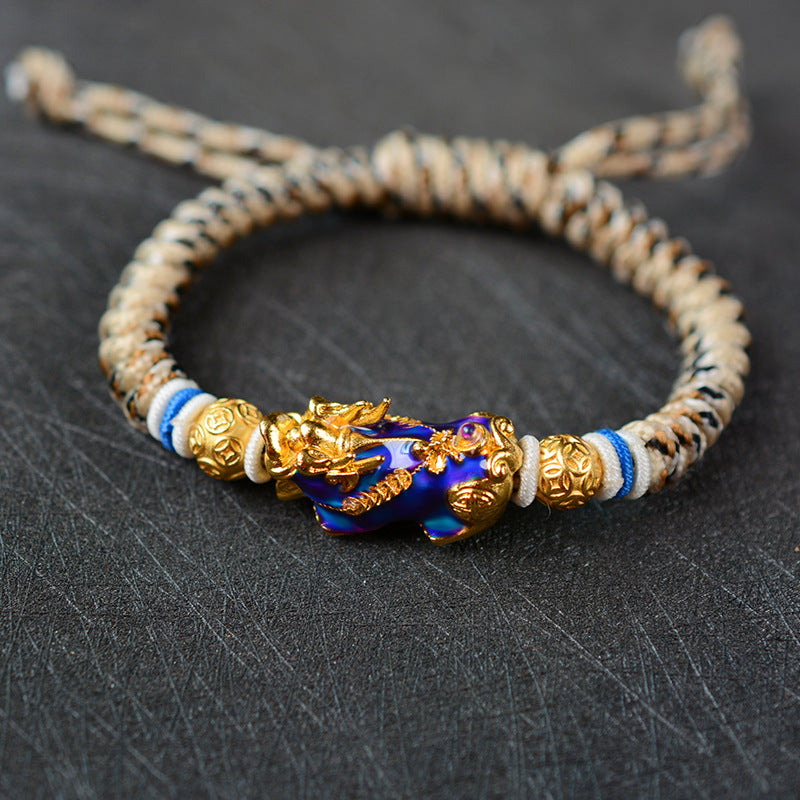 Feng Shui PiXiu Color Change Copper Coin Beads Wealth String Bracelet - Fortune & Karma