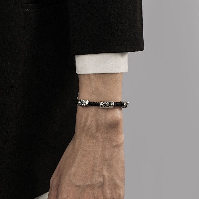 999 Silver Pixiu Mantra Bracelet