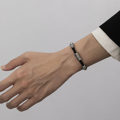 999 Silver Pixiu Mantra Bracelet