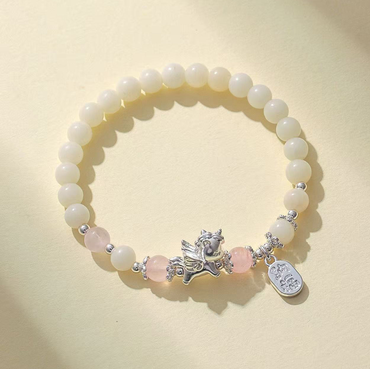 Fortune & Karma 999 Sterling Silver Pegasus Obsidian & Bodhi Seed Strength Bracelet