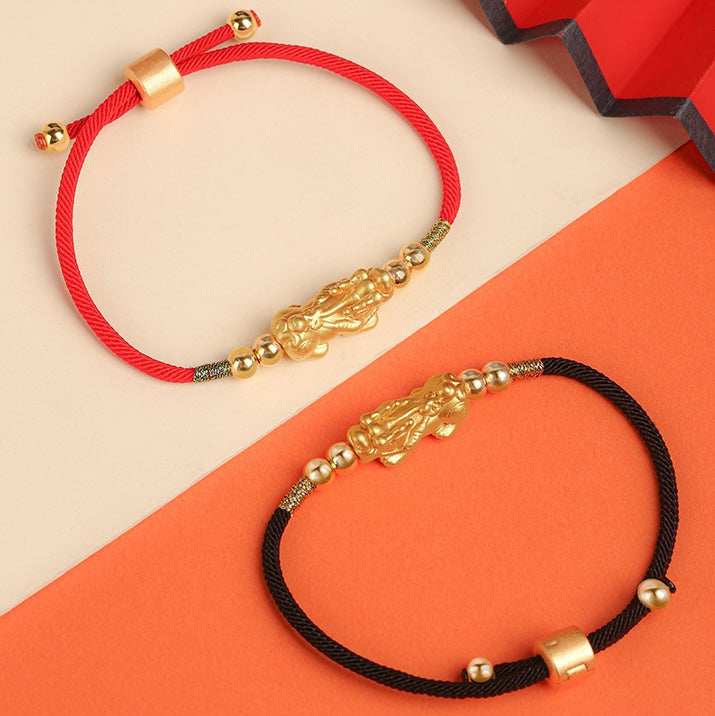 Adjustable Fortune Pixiu String Bracelet