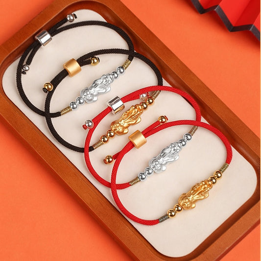 Adjustable Fortune Pixiu String Bracelet
