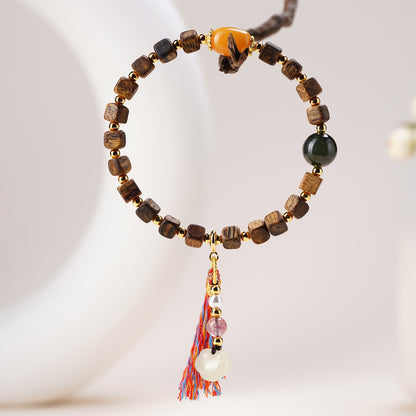 Agarwood Amber Jade Blessing Bracelet