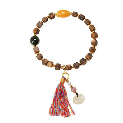 Agarwood Amber Jade Blessing Bracelet