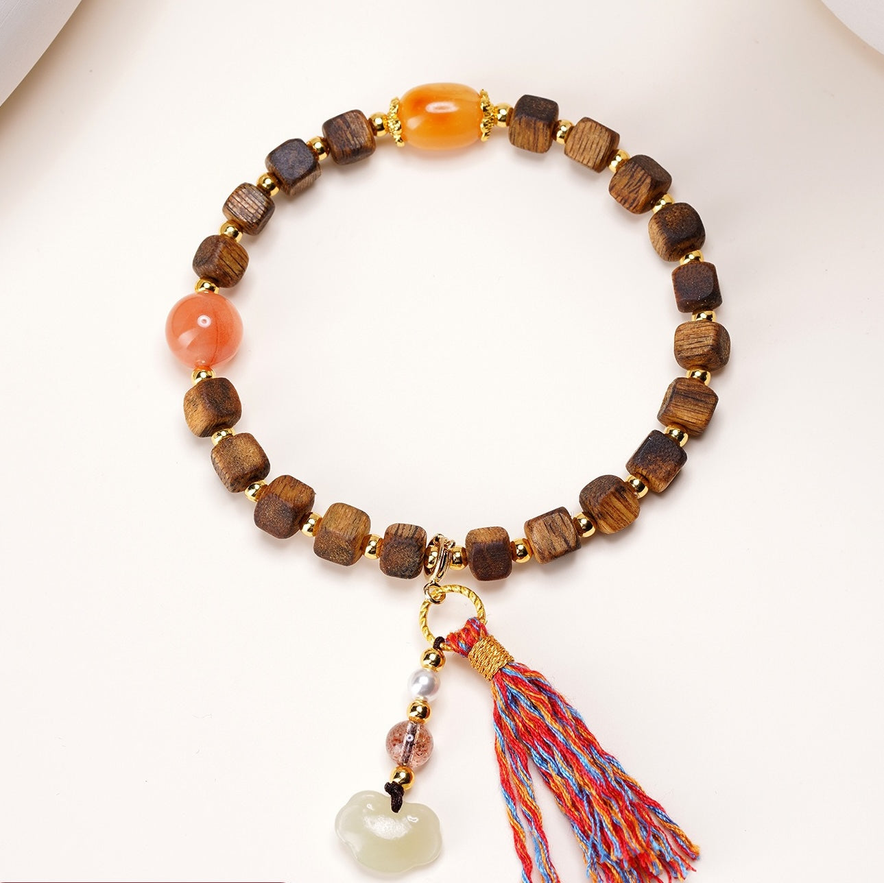 Agarwood Amber Jade Blessing Bracelet