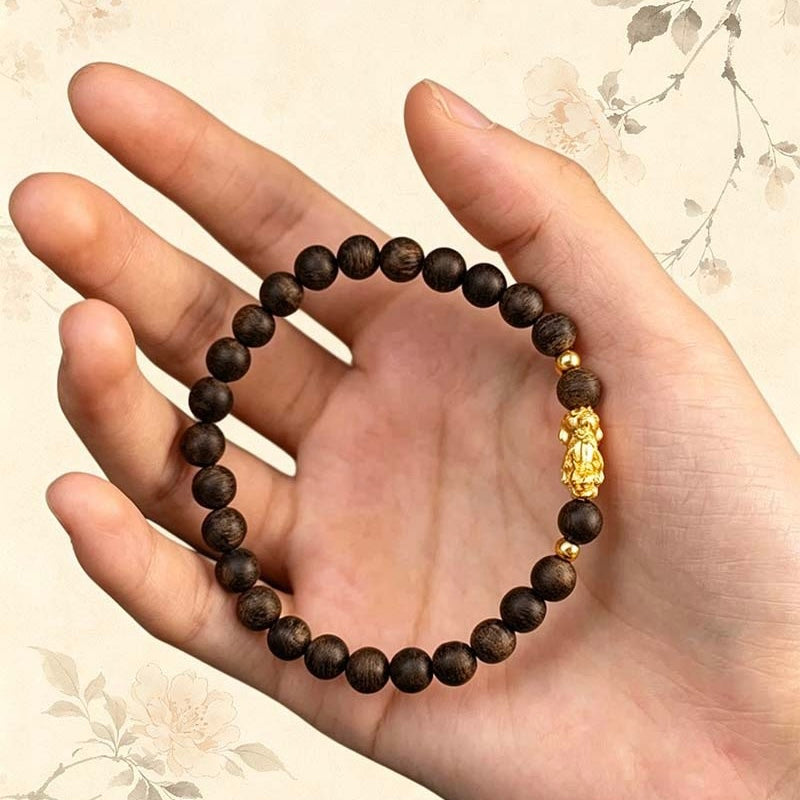 Agarwood Pixiu Wealth Guardian Bracelet