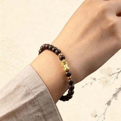 Agarwood Pixiu Wealth Guardian Bracelet