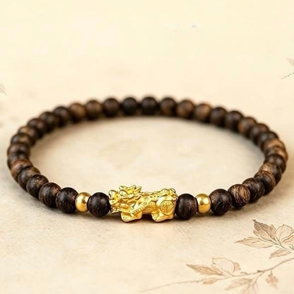 Agarwood Pixiu Wealth Guardian Bracelet