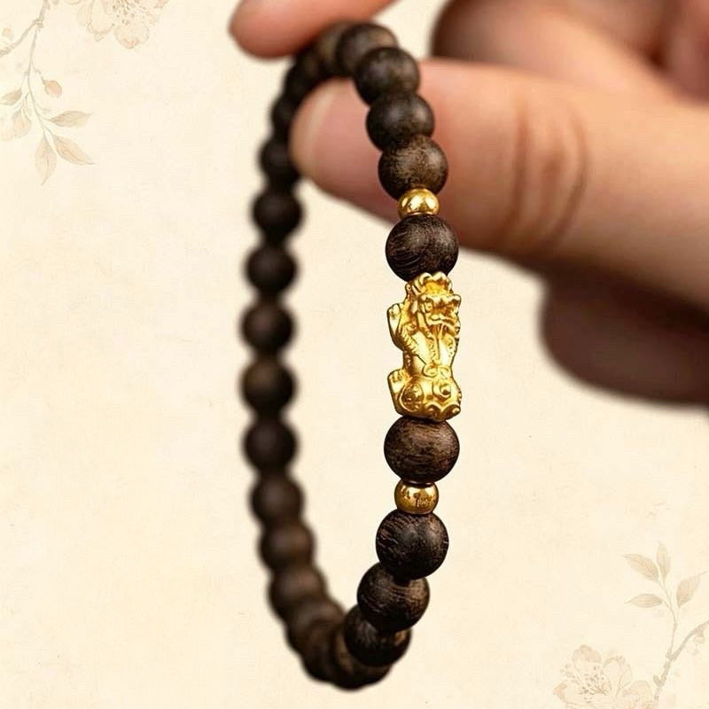 Agarwood Pixiu Wealth Guardian Bracelet