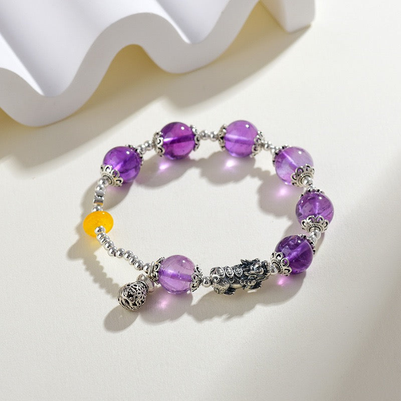Amethyst Pixiu Money Bag Bracelet