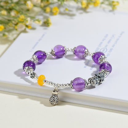 Amethyst Pixiu Money Bag Bracelet