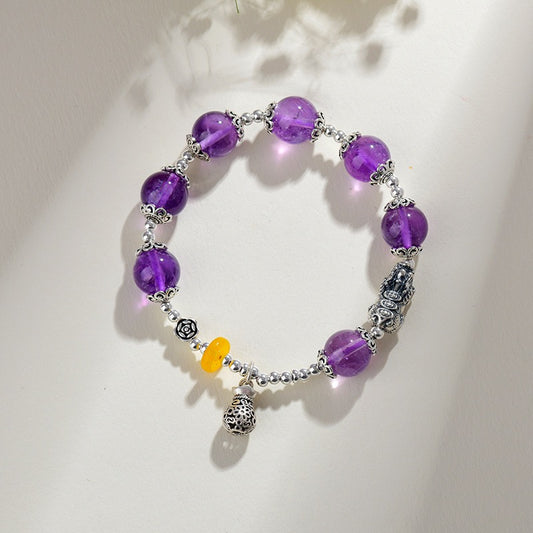 Amethyst Pixiu Money Bag Bracelet