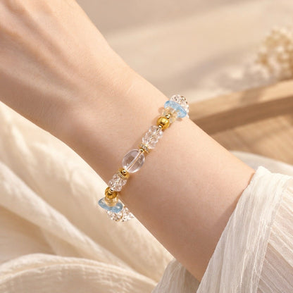 Aquamarine Clear Quartz Harmony Bracelet