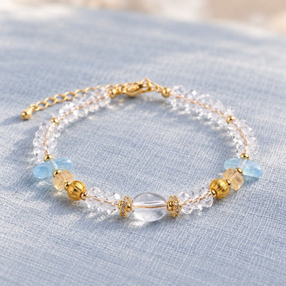 Aquamarine Clear Quartz Harmony Bracelet