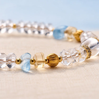 Aquamarine Clear Quartz Harmony Bracelet