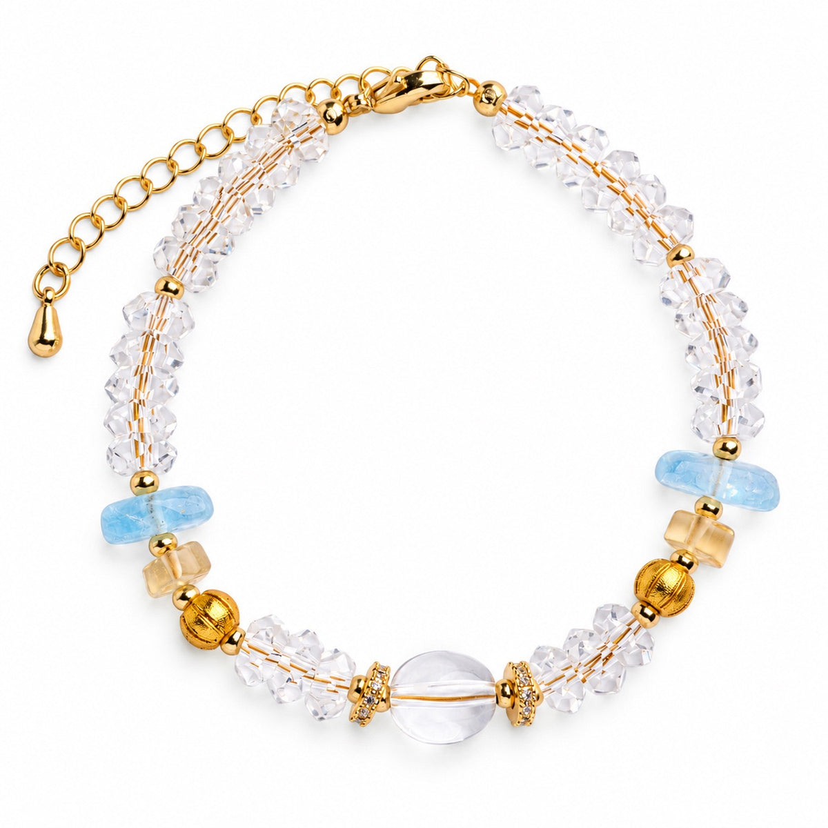 Aquamarine Clear Quartz Harmony Bracelet