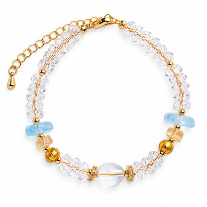 Aquamarine Clear Quartz Harmony Bracelet