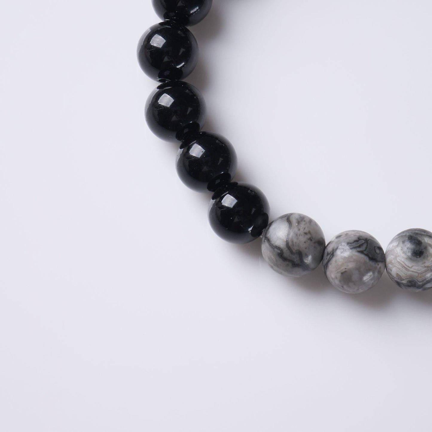 Black Agate Map Stone Couple Bracelet