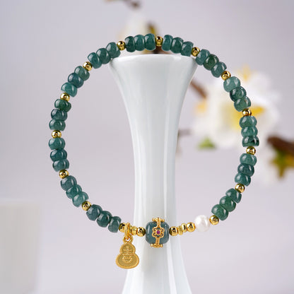 Blue Jade Fortune Pearl Bracelet