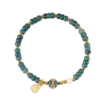 Blue Jade Fortune Pearl Bracelet