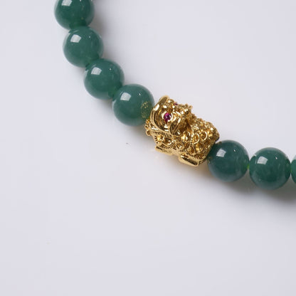 Blue Water Jadeite Pixiu Fortune Bracelet