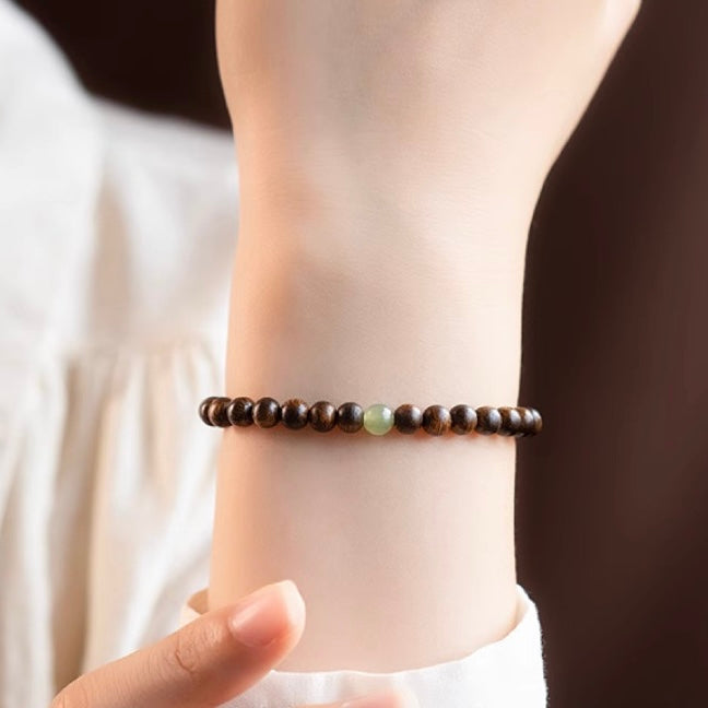 Brunei Agarwood Hetian Jade Bracelet