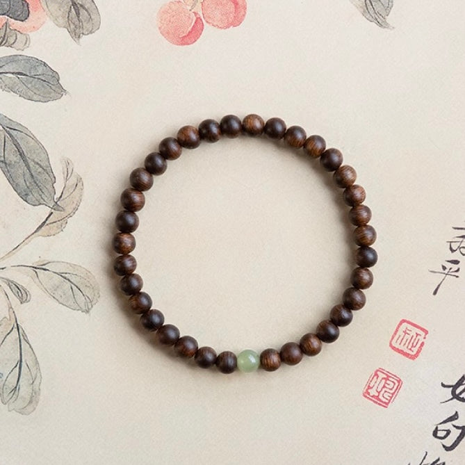 Brunei Agarwood Hetian Jade Bracelet
