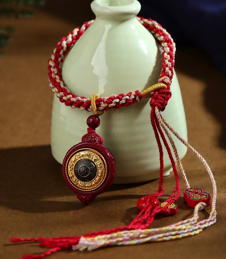 Cinnabar Bagua Spinning Protection Bracelet