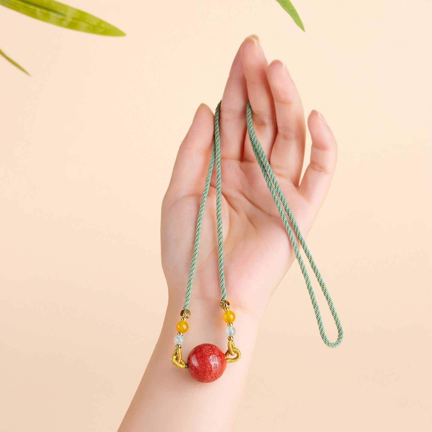 Cinnabar Fu Fortune Necklace