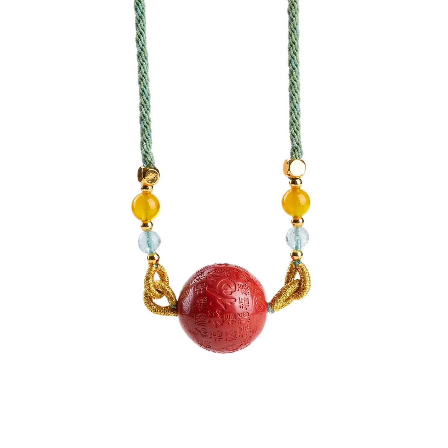 Cinnabar Fu Fortune Necklace