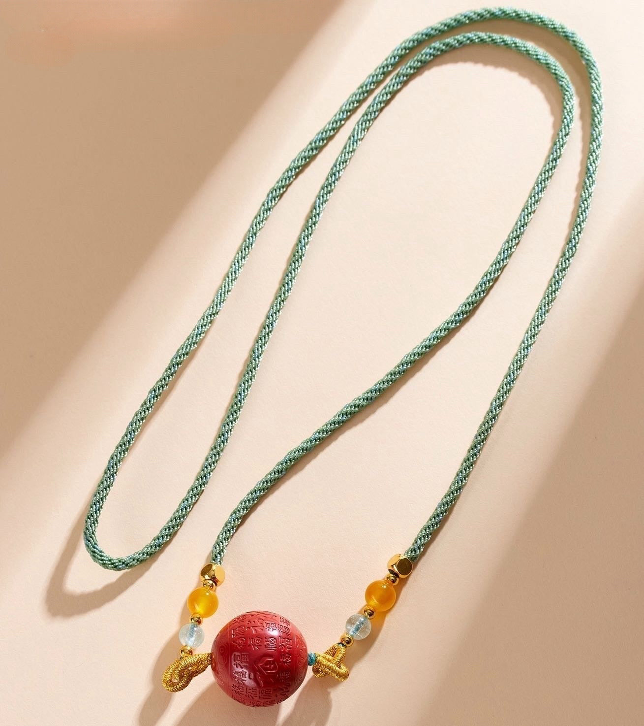 Cinnabar Fu Fortune Necklace