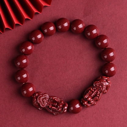 Cinnabar Pixiu Blessing Bead Bracelet