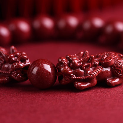Cinnabar Pixiu Blessing Bead Bracelet