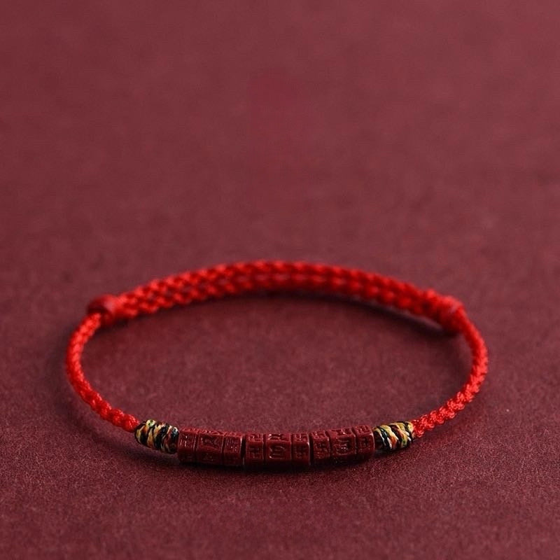 Cinnabar Six Mantra Protection Bracelet