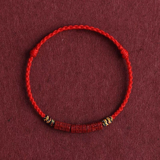 Cinnabar Six Mantra Protection Bracelet