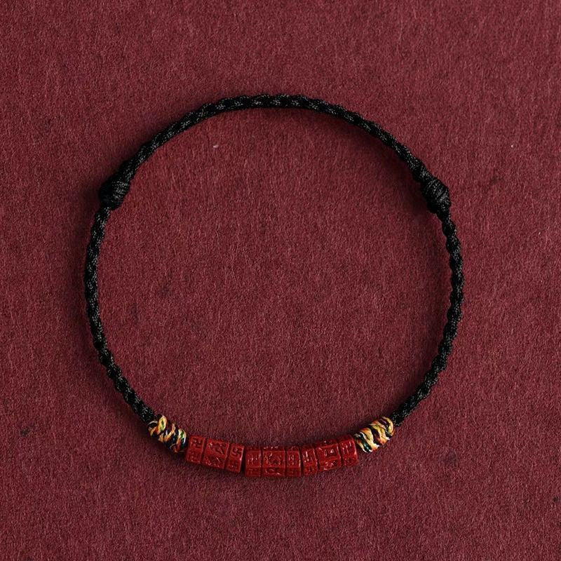 Cinnabar Six Mantra Protection Bracelet