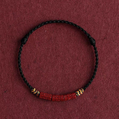 Cinnabar Six Mantra Protection Bracelet