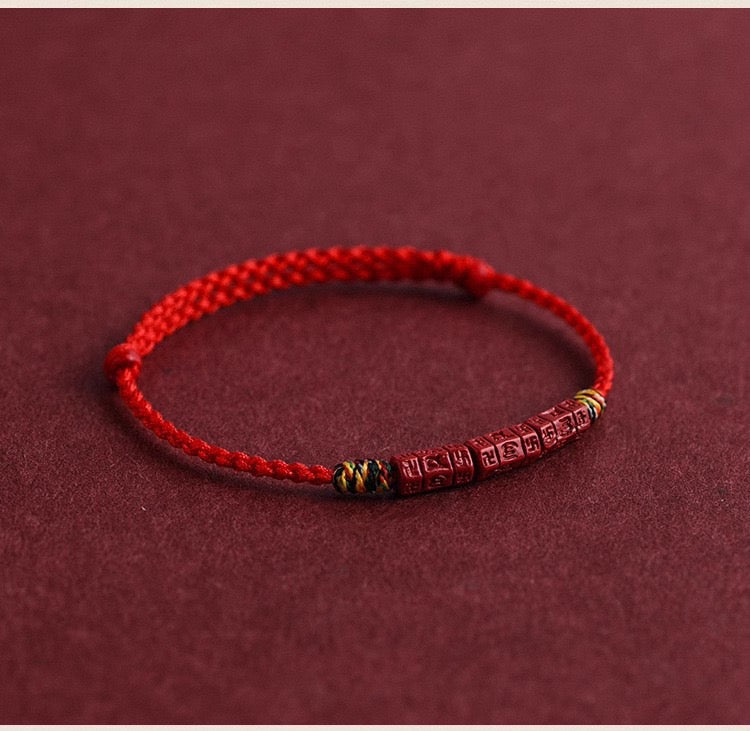 Cinnabar Six Mantra Protection Bracelet