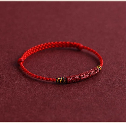 Cinnabar Six Mantra Protection Bracelet