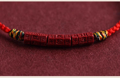 Cinnabar Six Mantra Protection Bracelet