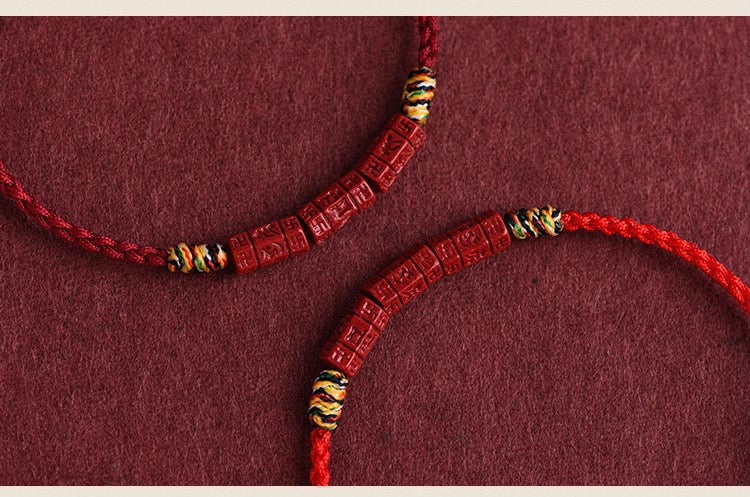 Cinnabar Six Mantra Protection Bracelet